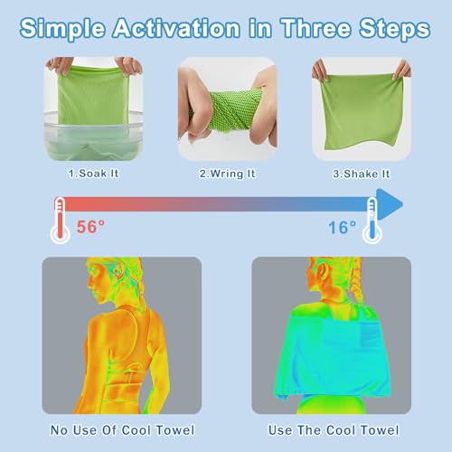 Aenfaiy 4-Pack Cooling Towels 40x12 in – Silicone Case, Carabiner & 4 Colors