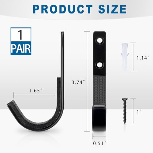 Horizontal Wall Mount Gun Rack - Metal Shotgun & Rifle Hanger - 1 Pair