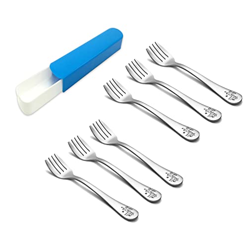 Stainless Steel Toddler Fork Set - 6 Cute Animal Utensils