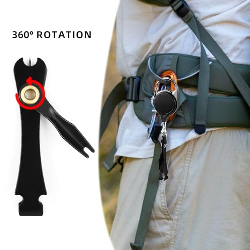 Fly Fishing Zinger Retractor & 3-in-1 Knot Tool Clipper - 1 Pcs + 1 Single Cut