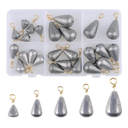 Copper-Cored Lead Fishing Weights – 25pcs Drop Shot Kit