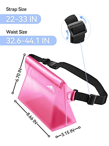 HEETA Waterproof Fanny Pack Dry Bag for Phone & Valuables - Orange & Pink, 2 Pack