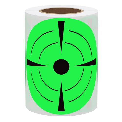Fluorescent Green 3 Inch Round Adhesive Shooting Targets - 100 Labels