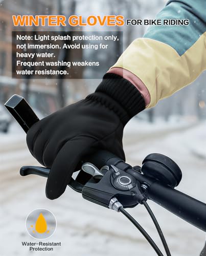 Waterproof Winter Gloves with Touchscreen Fingers - Black, X-Small
