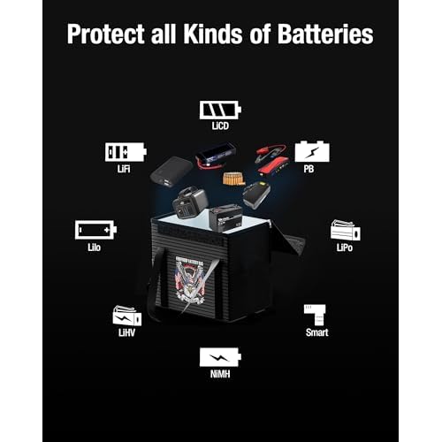 100AH LiFePO4 Lithium Battery Fireproof Bag,Large Capacity Explosion-proof Lipo Battery Safe Bag for Charging and Storage,Compatible with LiTime and LiPULS(14 * 9.4 * 7.8in)