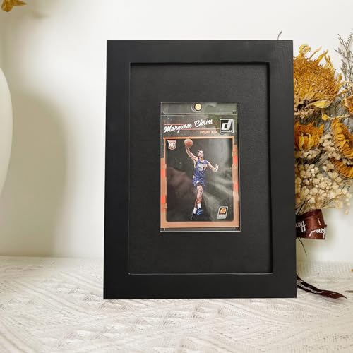 Wooden 6x8 Sports Card Display Case with UV Glass, Wall Mount 1 Card