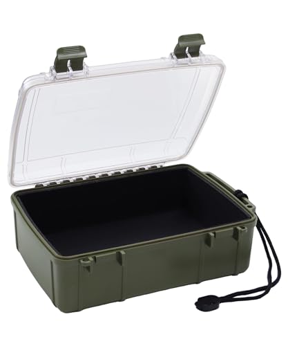 Uxwuy Olive Green Large Waterproof Dry Box – Airtight Floating Hard Case for Survival, Electronics & Outdoor Gear (Green)