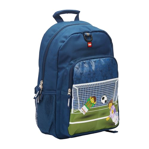 Kids City Heritage LEGO Backpack with Soccer Goal Design, Navy, One Size