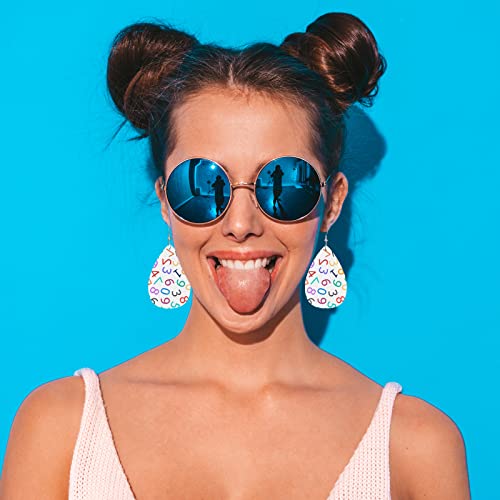 Exotic Flower Faux Leather Teardrop Earrings - Universal Pattern