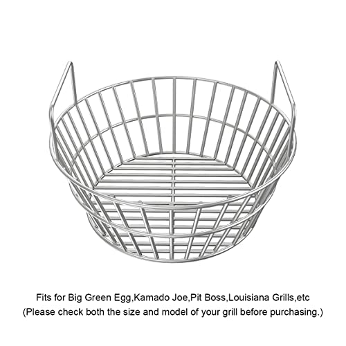 AJinTeby Stainless Steel Charcoal Ash Basket for Large Big Green Egg & Kamado - Shake to Clean