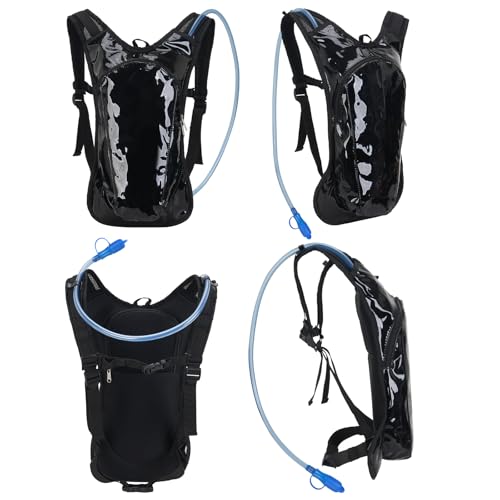 Lightweight Hydration Backpack with 2L Bladder - Black