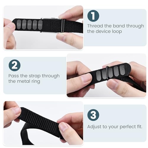 Breathable Nylon Loop Wristband for Health Tracker - Black