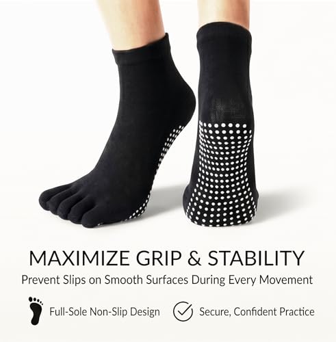 Non-Slip Pilates Barre Grip Socks for Women - Rose