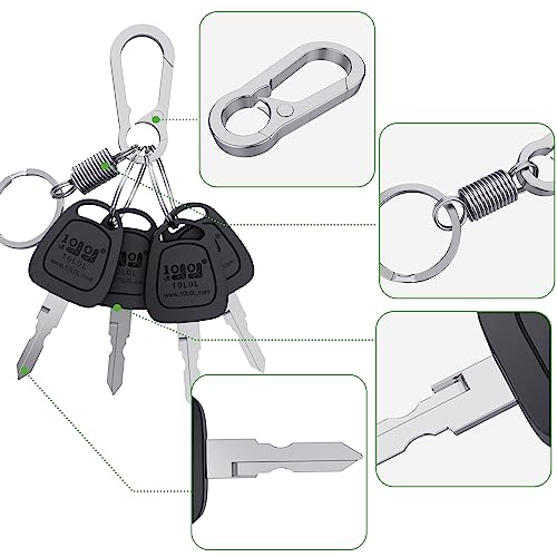 Replacement Golf Cart Keys - 4 Pack with Spring Keychain for Club Car DS & Precedent