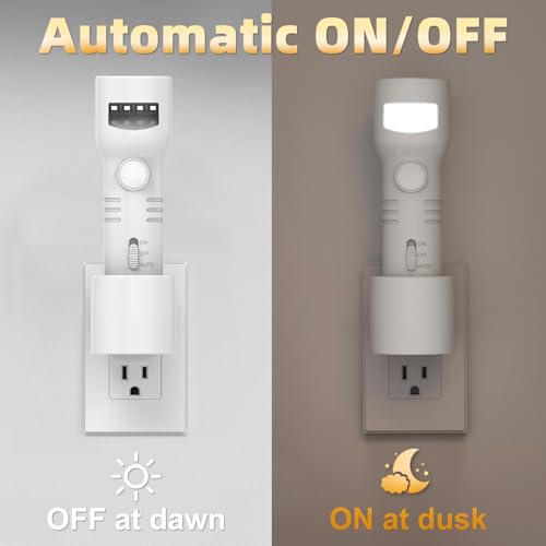 BZHKU Plug-in Emergency Flashlight with Motion Sensor Night Light