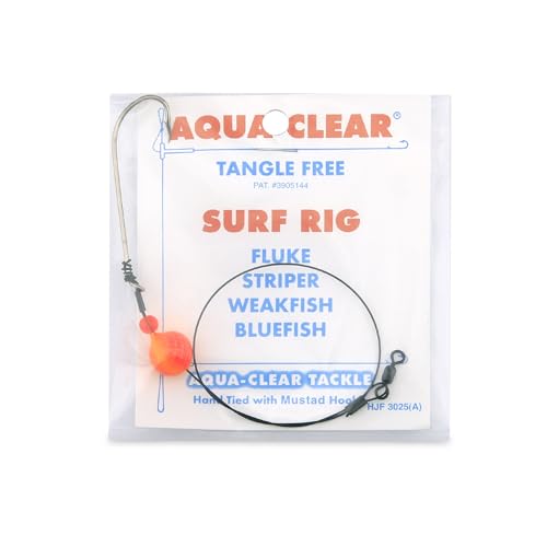 Surf Fishing Rig System - Heavy Duty Bluefish Setup with Float - Orange