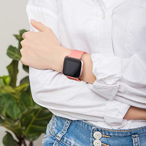 AK 6 Pack Sport Bands for Fitbit Versa 2/Versa/Versa Lite/SE Small - Olive Green/Blue/Black/Purple/Lavender/Peach