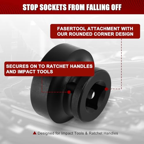 MIXPOWER 1/2" Drive Stubby Impact Socket,CR-MO,30mm,6-Point,Metric,Radius Corner Design, Axle Nut Impact Grade Socket for Easy Removal