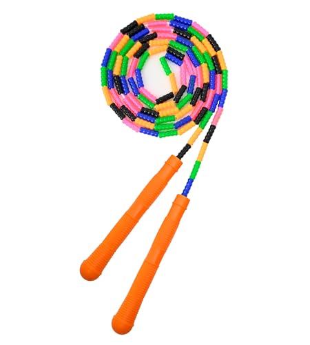 Adjustable Segmented Beaded Jump Rope for Kids - Rainbow Yellow