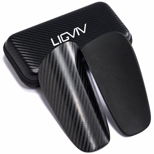LIGVIV Carbon Fiber Soccer Shin Guards Medium with Carrying Case - Lightweight Impact Protection