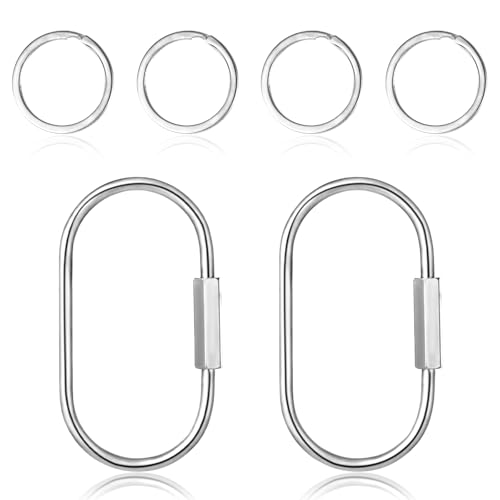 Brass Screw Lock Keychain with 4 Rings - Durable Silver Key Holder