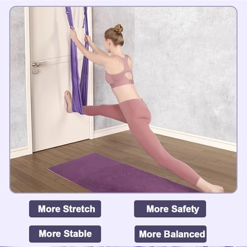 Yoga Door Swing Stretching Strap - Aerial Yoga Rope - Purple