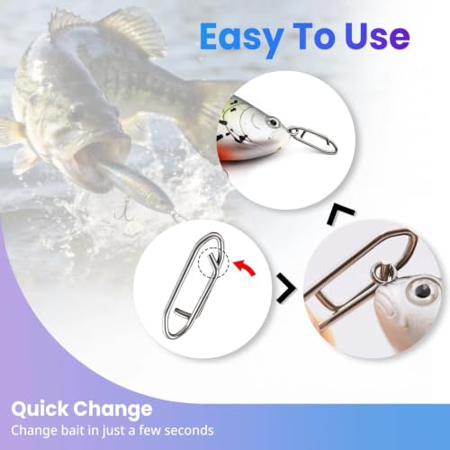 Stainless Steel Fishing Quick Change Snaps - 50 Pieces - Size M