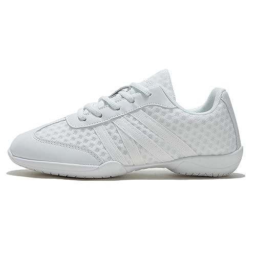 Youth Cheerleading Shoes - Comfortable White Sneakers for Girls