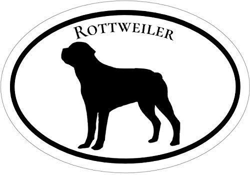 Oval Rottweiler Dog Vinyl Decal - Weatherproof Window & Bumper Sticker