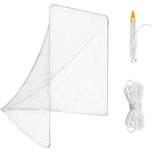 4mm Lacrosse Net Replacement - 6x6x7 ft with Install Aid & Lacing Ropes