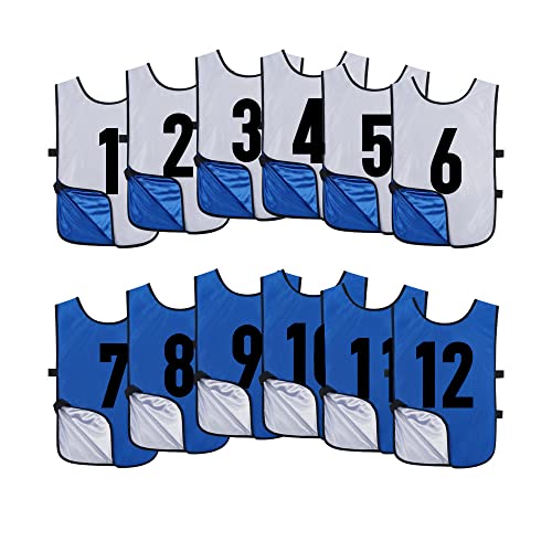 12 Pack Reversible Scrimmage Vests for Kids & Adults