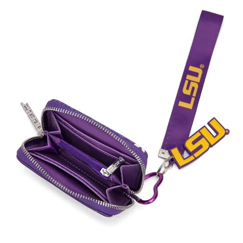 LSU Tigers Zip Around Small Wallet with Wristlet Strap - Purple