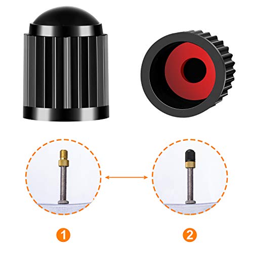 Brass Presta Valve Adapter - 2PCS Gold & Black Tire Caps