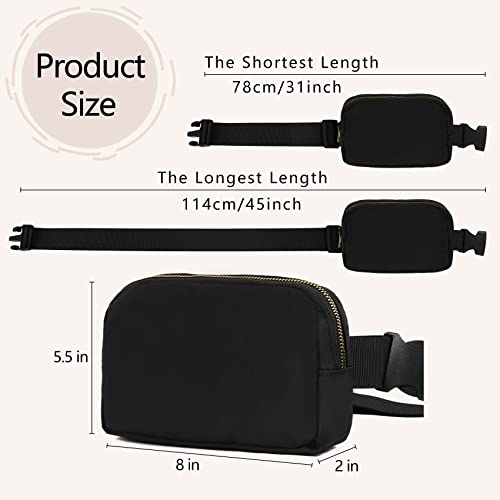 Lightweight Waterproof Fanny Pack for Travel - Black