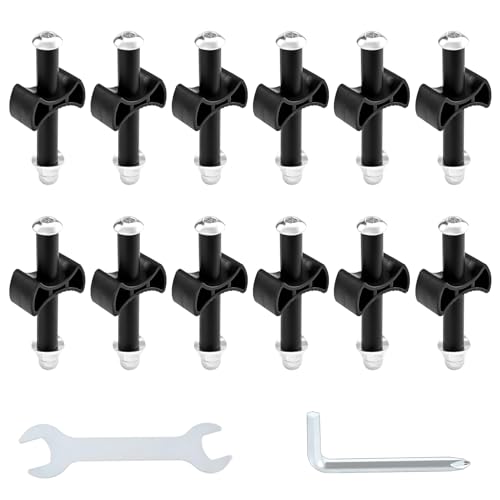 ZIZILAND Trampoline Enclosure Pole Gap Spacers & Screws Set, 12pcs Black