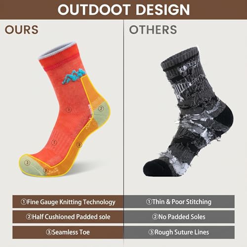 innotree Merino Wool Hiking Socks for Women - Thermal Crew, Medium, Purple/Pink/Red (3 Pairs)
