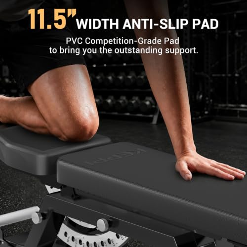 Commercial-Grade FID Weight Bench - 2200lb Capacity, 11+8 Angles, Gross Black