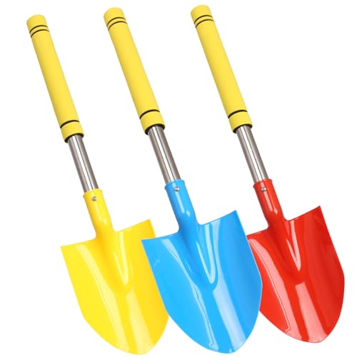 Frebuta Yellow Heavy Duty Beach Shovel 26in 3-Piece Sand Digging Set