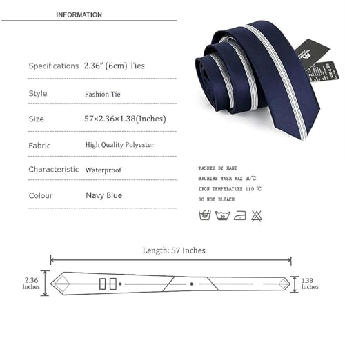 Slim Navy Blue Polka Dot Necktie - 2.36 Inches Wide