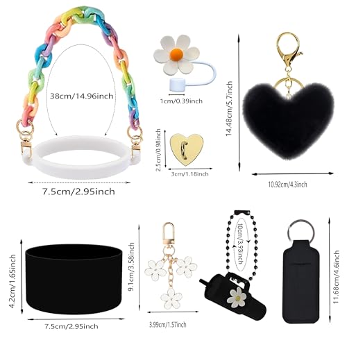 Stanley Cup Accessories Set - Handle Strap, Boot, Charms - Black