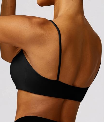 Women's Wirefree Sports Bra with Thin Straps & Removable Pads