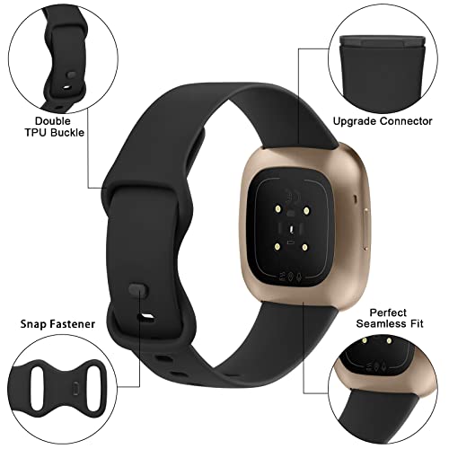 Sport Bands for Fitbit Sense 2 / Versa 4 - 3 Pack - Black