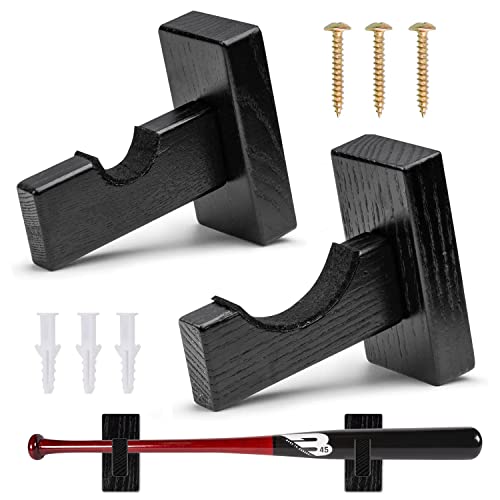 Solid Wood Baseball Bat Display Case - Horizontal Rack Holder