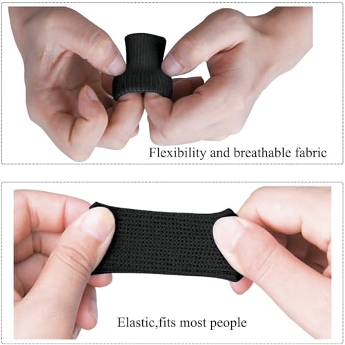 Elastic Finger Sleeves - 20-Piece Thumb Brace Support - Black