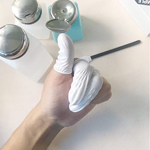 Large Disposable Nitrile Finger Cots - 100 Pack, White