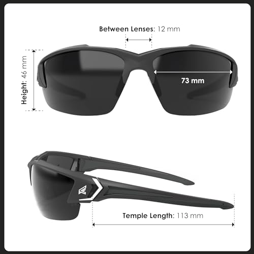 EDGE Khor G2 Z87 Safety Glasses for Men: Shatter Resistant Mens Sunglasses Polarized, Anti-Slip Flexible Frames, Nylon Lens Polarized Safety Glasses