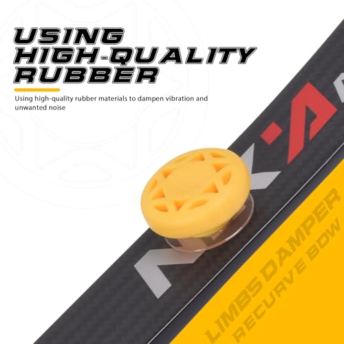 YLS Recurve Limb Dampener - Yellow Rubber Shock Absorber for Noise Reduction