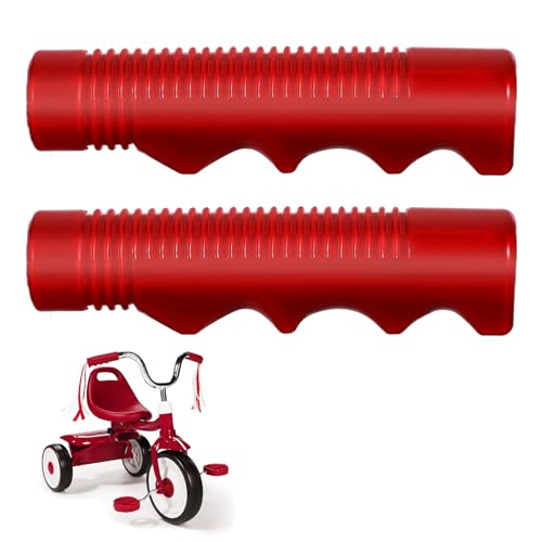 Red Kids Bicycle Handlebar Grips - 3/4 Inch Non-Slip Design