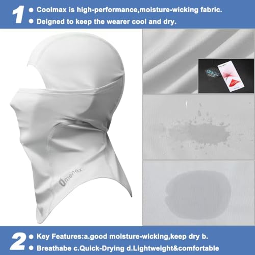 Quick-Dry Balaclava - UPF50 Sun & Dust Protection - Grey, One Size