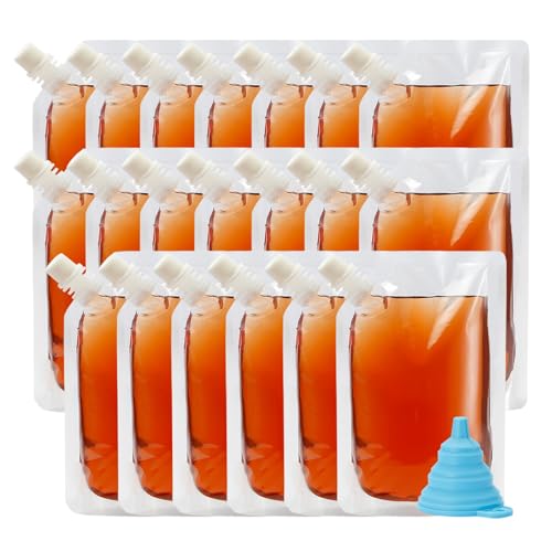 20 Pcs 8 oz Reusable Travel Drinking Flasks with Funnel